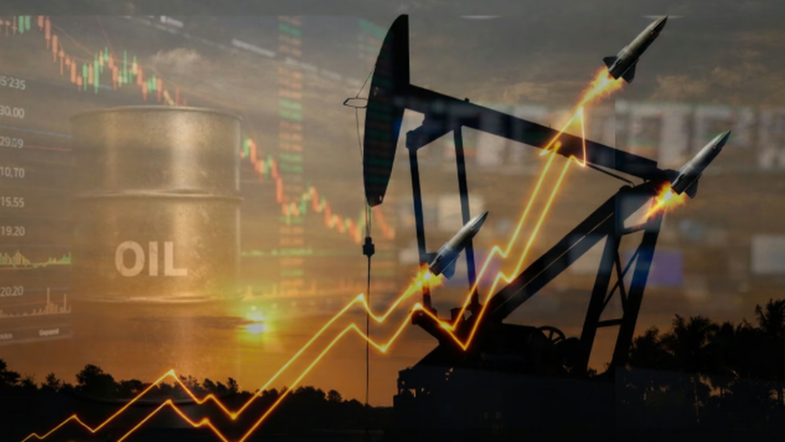 Torre de perforación petrolera, ilustración del conflicto en Medio Oriente y su impacto en el precio del crudo
